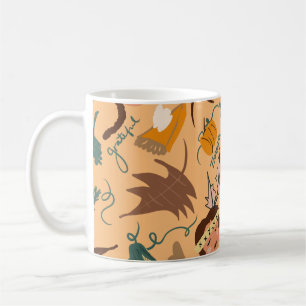 Cute Thanksgiving Pilgrim Fall Greenery Coffee Mug