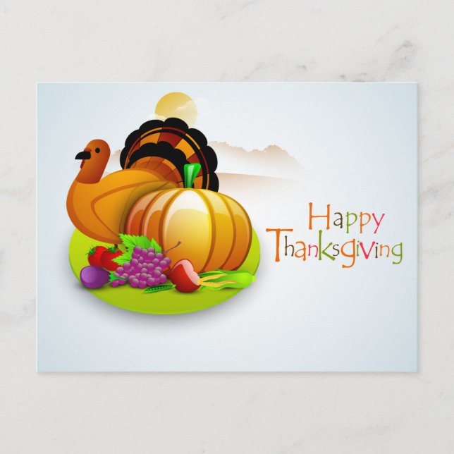 Cute Thanksgiving Postcard (Front)