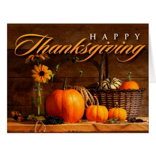 Cute Thanksgiving Pumpkin Cards (Front Horizontal)