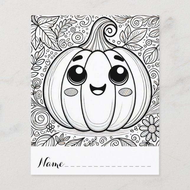 Cute Thanksgiving Pumpkin Coloring Pages (Front)