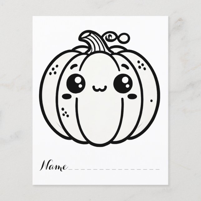 Cute Thanksgiving Pumpkin Coloring Pages (Front)