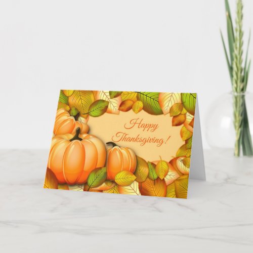 Cute Thanksgiving Pumpkin Holiday Card