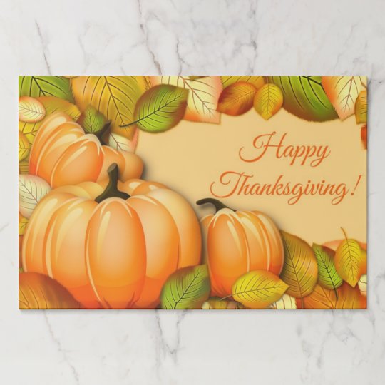 Cute Thanksgiving Pumpkin Paper Placemat