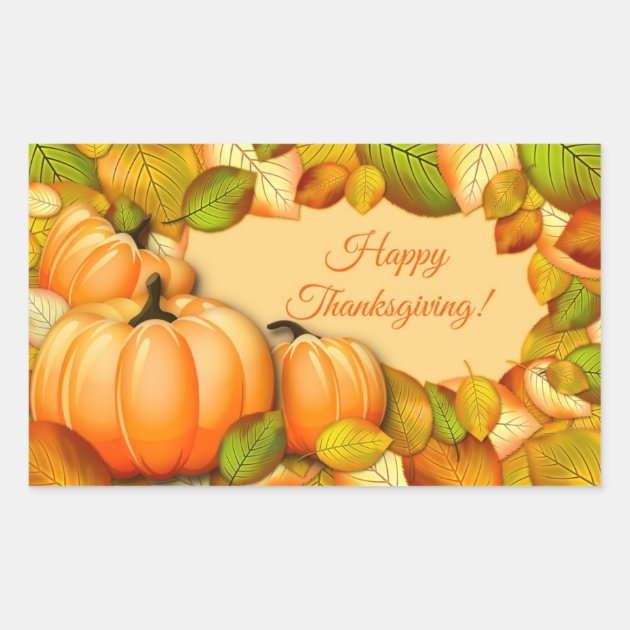 Cute Thanksgiving Pumpkin Rectangular Sticker