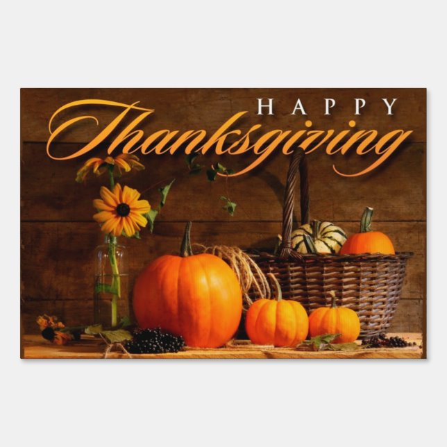 Cute Thanksgiving Pumpkin Sign (Front)