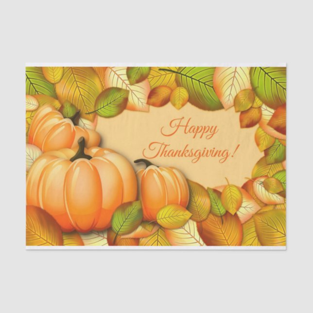 Cute Thanksgiving Pumpkin Tissue Paper (Front)