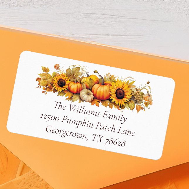 Cute Thanksgiving Pumpkins Fall Return Adress Label (Creator Uploaded)