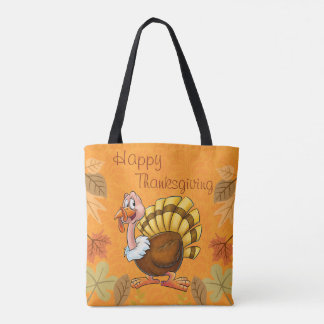 Cute thanksgiving tote cartoon bag with turkey