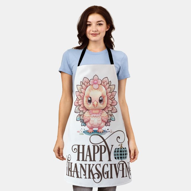 Cute Thanksgiving Turkey Apron (Worn)