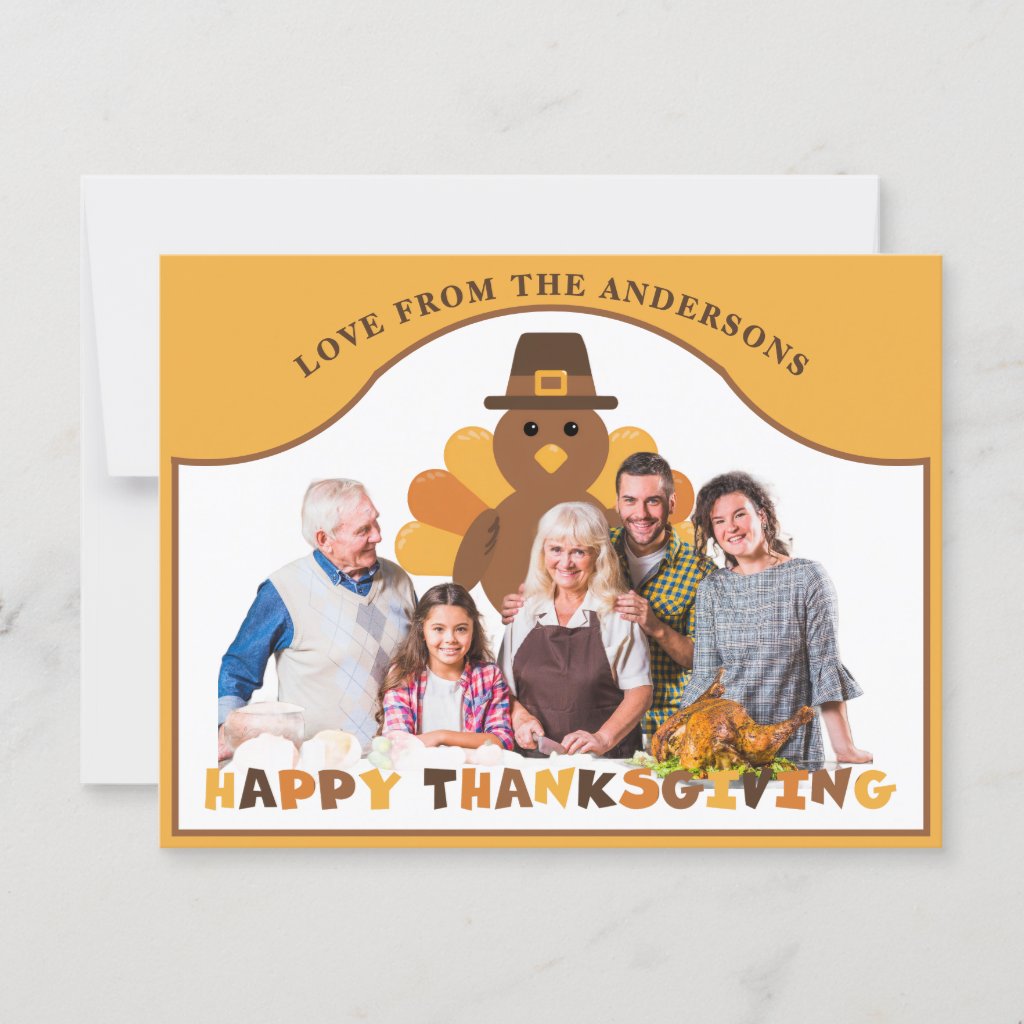 Cute Thanksgiving turkey backdrop group photo