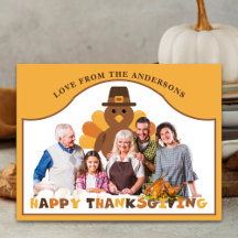 Cute Thanksgiving turkey backdrop group photo