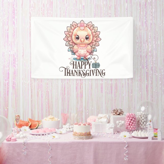 Cute Thanksgiving Turkey Banner (Party)