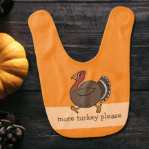 Cute Thanksgiving Turkey Bird Custom Baby Bib