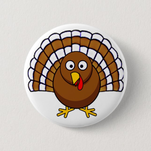 Cute Thanksgiving Turkey Button (Front)