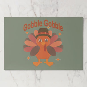 Cute Thanksgiving Turkey Cartoon – “Gobble Gobble” Paper Pad