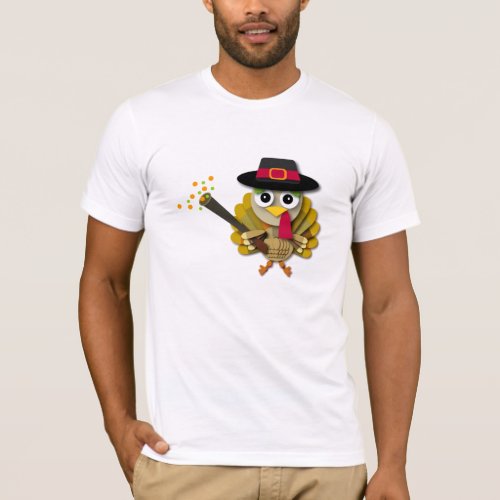 Cute Thanksgiving Turkey Cartoon T_Shirt