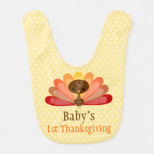 Cute Thanksgiving Turkey - Custom Baby Bib