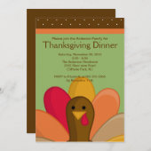 Cute Thanksgiving Turkey Dinner Party Invitation | Zazzle