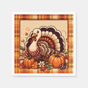 Cute Thanksgiving turkey dinner party Napkins