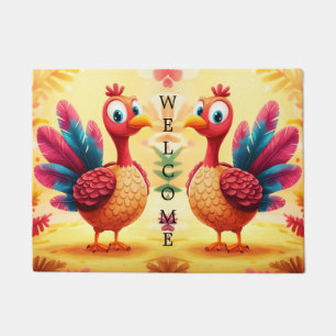 Cute Thanksgiving Turkey Doormat