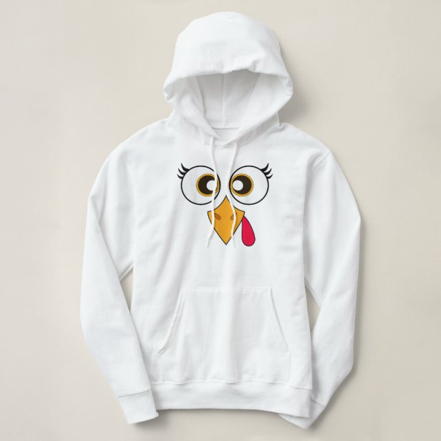 Cute Thanksgiving Turkey Face Shirt Women Girls Tu (Design Front)