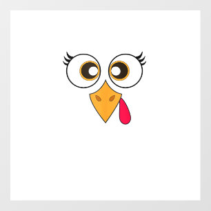 Cute Thanksgiving Turkey Face Shirt Women Girls Tu Floor Decals