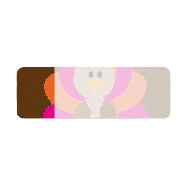 Cute Thanksgiving Turkey Fall Autumn Harvest Label (Front)