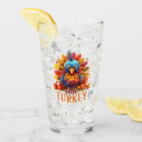 Cute Thanksgiving Turkey Glass