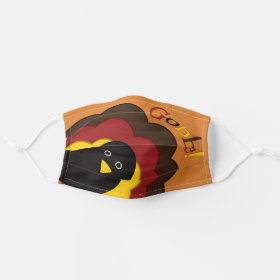 Cute Thanksgiving Turkey "Gobble!" Cloth Face Mask
