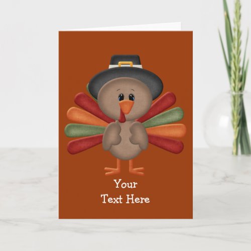 Cute Thanksgiving Turkey Holiday Card