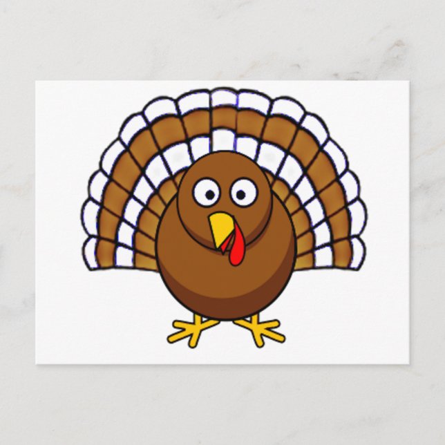 Cute Thanksgiving Turkey Holiday Postcard (Front)
