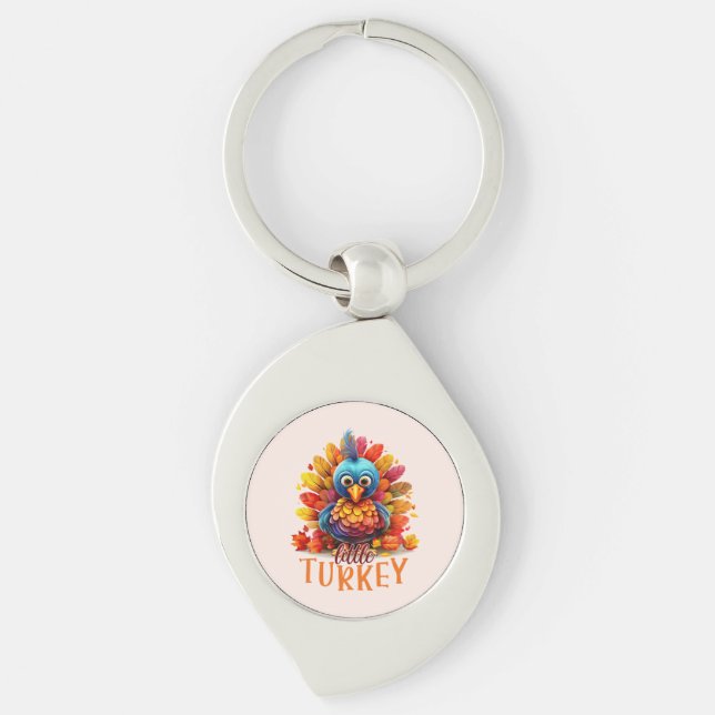 Cute Thanksgiving Turkey Keychain (Front)