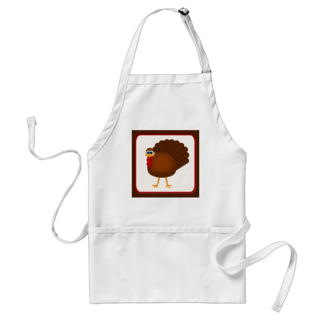 Cute Thanksgiving Turkey Kitchen Apron (Front)