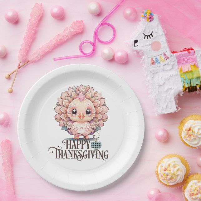 Cute Thanksgiving Turkey Paper Plates (Party)