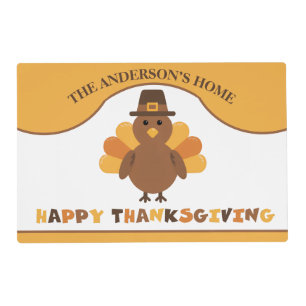 Cute Thanksgiving Turkey Placemat
