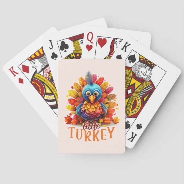 Cute Thanksgiving Turkey Poker Cards (Back)