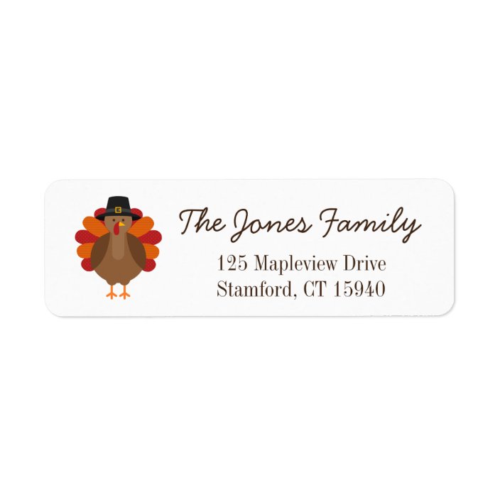 Cute Thanksgiving Turkey Return Address Label