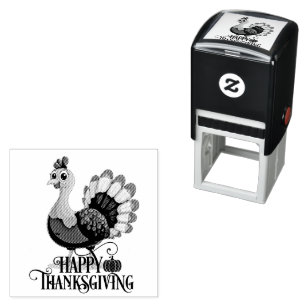 Cute Thanksgiving Turkey Self-inking Stamp
