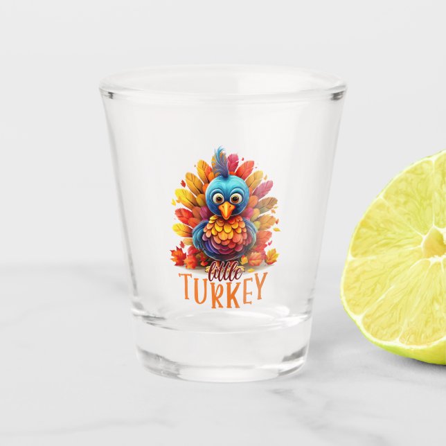 Cute Thanksgiving Turkey Shot Glass (Front)