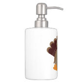 Cute Thanksgiving Turkey Soap Dispenser & Toothbrush Holder (Right)