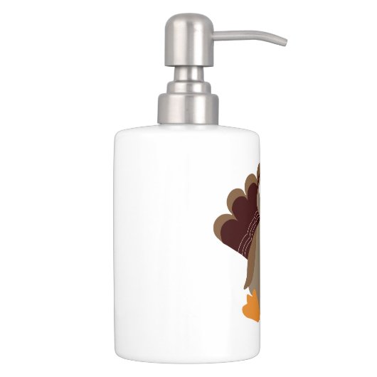 Cute Thanksgiving Turkey Soap Dispenser & Toothbrush Holder (Right)
