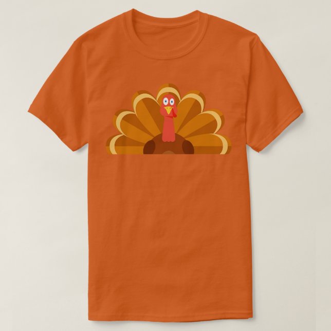 Cute Thanksgiving Turkey  T-Shirt (Design Front)