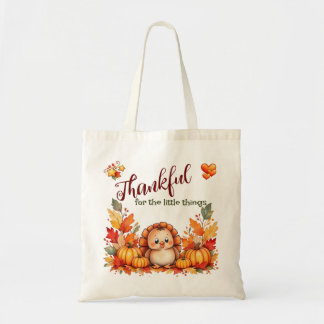 Cute Thanksgiving Turkey Thankful Fall Tote Bag