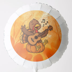 Cute Thanksgiving turkey with guitar Balloon