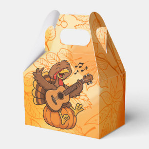 Cute Thanksgiving turkey with guitar Favor Boxes