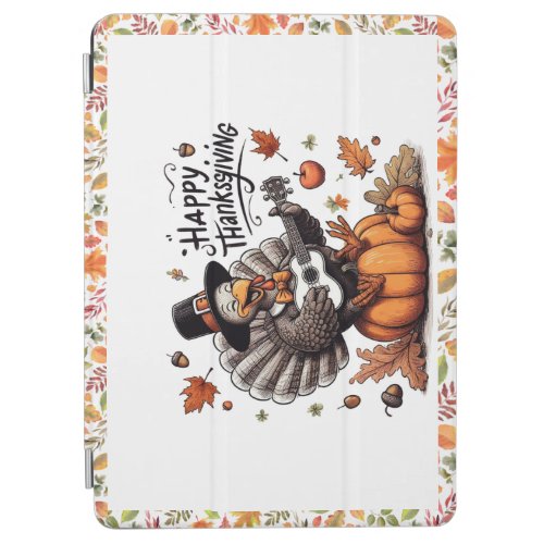 Cute Thanksgiving turkey with guitar iPad Air Cover