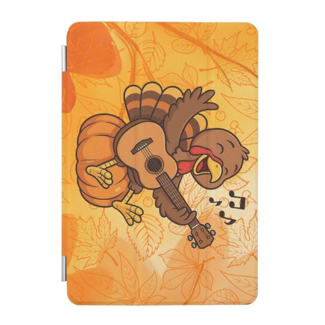 Cute Thanksgiving turkey with guitar iPad Mini Cover (Front)