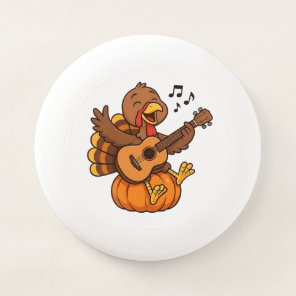 Cute Thanksgiving turkey with guitar Wham-O Frisbee