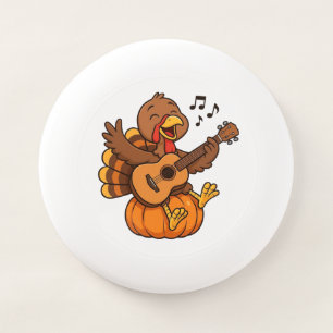 Cute Thanksgiving turkey with guitar Wham-O Frisbee