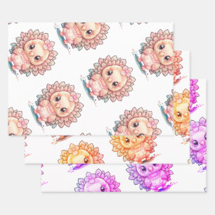 Cute Thanksgiving Turkey Wrapping Paper Sheets
